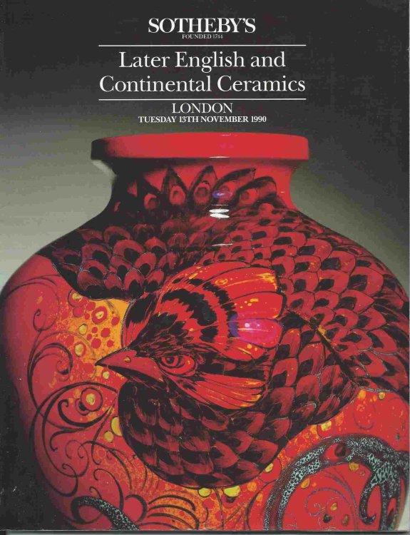 Tuesday, 13th November 1990; LATER ENGLISH & CONTINENTAL CERAMICS