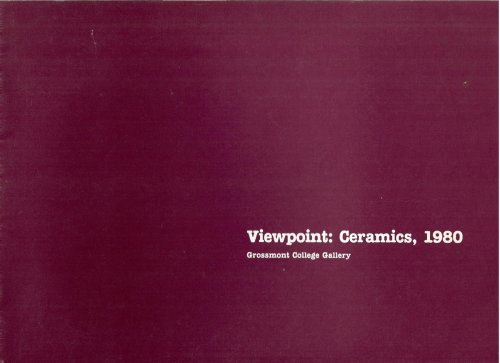 Ceramics 1980; VIEWPOINT: