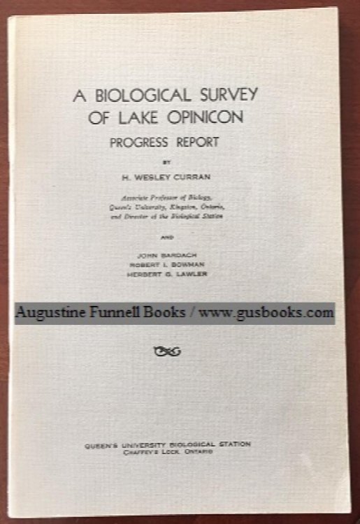 Image for A BIOLOGICAL SURVEY OF LAKE OPINICON, Progress Report A BIOLOGICAL SURVEY OF LAKE OPINICON, Progress Report