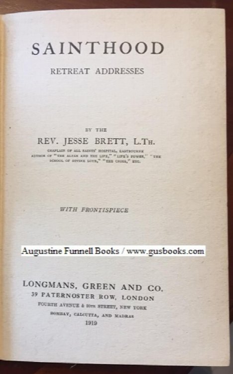 Image for SAINTHOOD, Retreat Addresses SAINTHOOD, Retreat Addresses