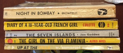 Image for An AFB 5-book fiction multi-pack: Night in Bombay, Diary of a 16 Year Old French Girl, The Seven Islands, The Girl on the Via Flaminia, Up At the Villa An AFB 5-book fiction multi-pack: Night in Bombay, Diary of a 16 Year Old French Girl, The Seven Islands, The Girl on the Via Flaminia, Up At the Villa