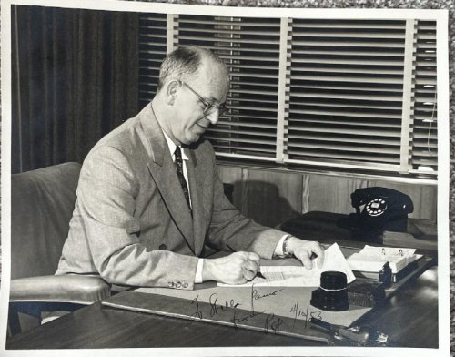 Image for Gov. Earl Warren unique photo signed as 'Pop' Gov. Earl Warren unique photo signed as 'Pop'