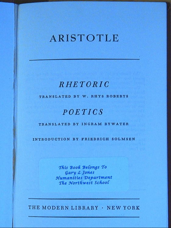 Rhetoric; Poetics;