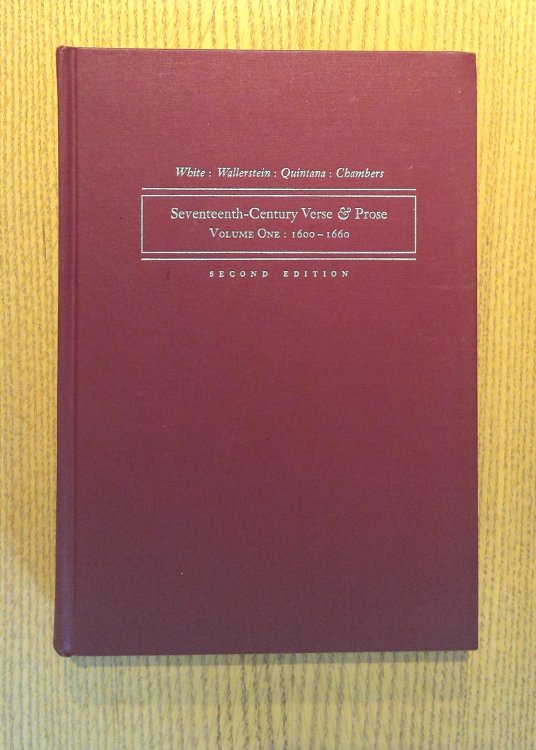 Image for seventeenth-Century Verse and Prose Volume One: 1600 - 1660 seventeenth-Century Verse and Prose Volume One: 1600 - 1660