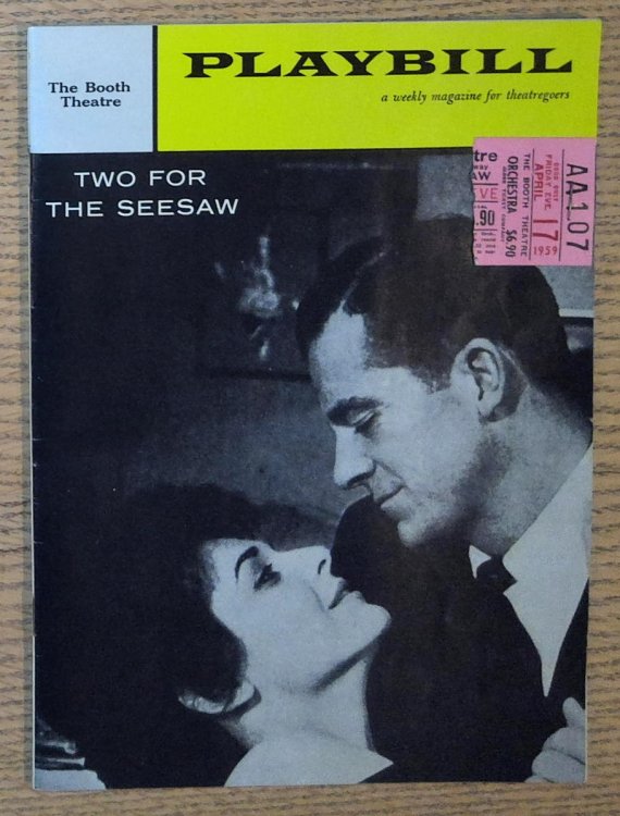 Image for Playbill: a Weekly Magazine for Theatergoers: Two for the Seesaw Playbill: a Weekly Magazine for Theatergoers: Two for the Seesaw