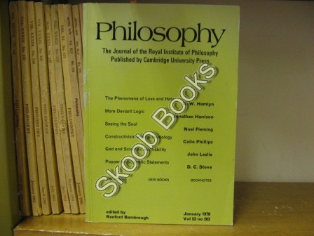 Image for Philosophy: The Journal of the Royal Institute of Philosophy: Vol. 53, No. 203, pp 1-144, January 1978 Philosophy: The Journal of the Royal Institute of Philosophy: Vol. 53, No. 203, pp 1-144, January 1978