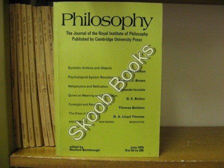 Image for Philosophy: The Journal of the Royal Institute of Philosophy: Vol. 54, No. 209, pp 277-436, July 1979 Philosophy: The Journal of the Royal Institute of Philosophy: Vol. 54, No. 209, pp 277-436, July 1979