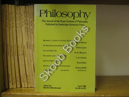 Image for Philosophy: The Journal of the Royal Institute of Philosophy: Vol. 55, No. 212, pp 145-288, April 1980 Philosophy: The Journal of the Royal Institute of Philosophy: Vol. 55, No. 212, pp 145-288, April 1980