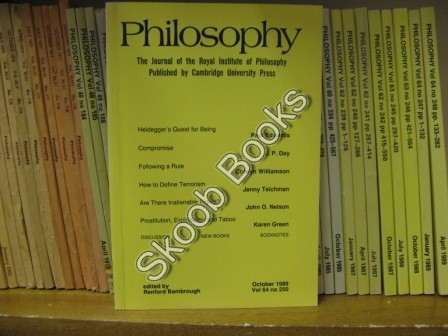 Image for Philosophy: The Journal of the Royal Institute of Philosophy: Vol. 64, No. 250, pp 433-582, October 1989 Philosophy: The Journal of the Royal Institute of Philosophy: Vol. 64, No. 250, pp 433-582, October 1989