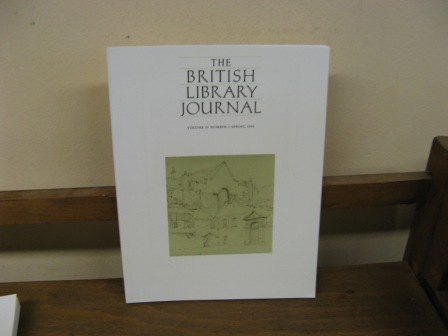 Image for The British Library Journal; Volume 25, Number 1, Spring 1999 The British Library Journal; Volume 25, Number 1, Spring 1999