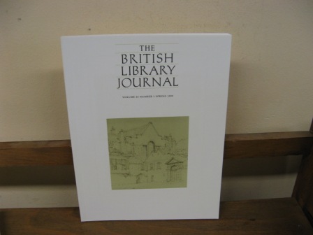 Image for The British Library Journal; Volume 25, Number 1, Spring 1999 The British Library Journal; Volume 25, Number 1, Spring 1999