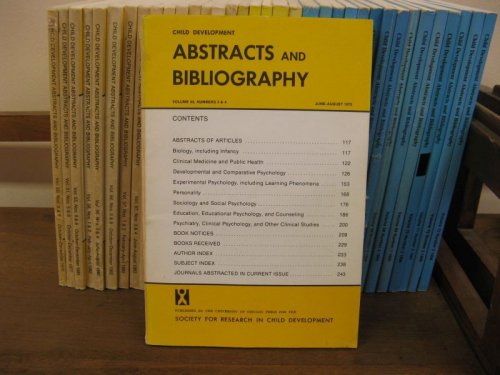 Child Development Abstracts and Bibliography; Volume 49, Numbers 3 & 4, June-August 1975