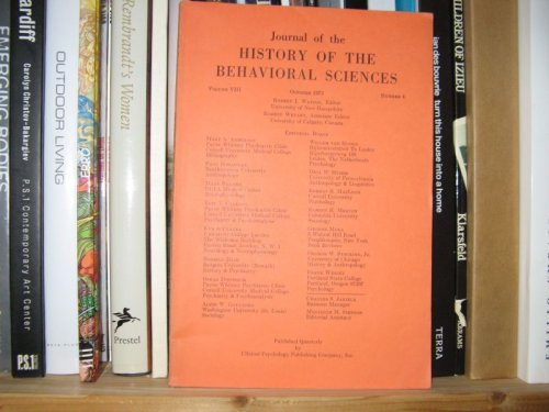 Journal of the History of the Behavioral Sciences: Volume VIII, Number 4, October 1972