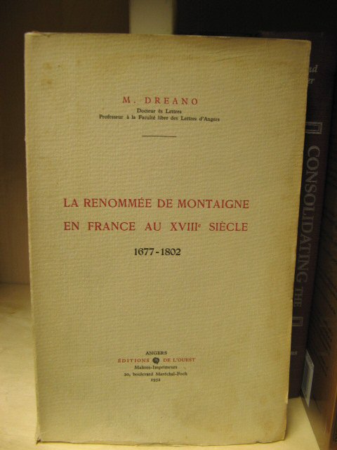 La Renommee De Montaigne En France Au XVIIIe Siecle 1677 - 1802