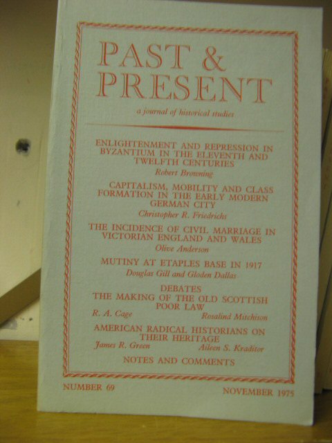 Past and Present: A Journal of Historical Studies: Number 69, November 1975