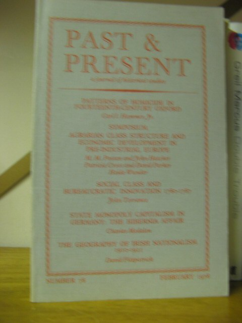 Past and Present: A Journal of Historical Studies: Number 78, February 1978