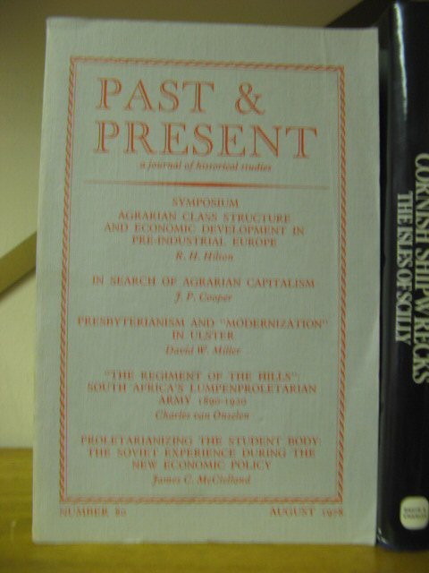 Past and Present: A Journal of Historical Studies: Number 80, August 1978