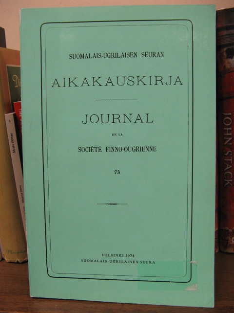 Aikakauskirja: Journal De La Societe Finno-Ougrienne 73