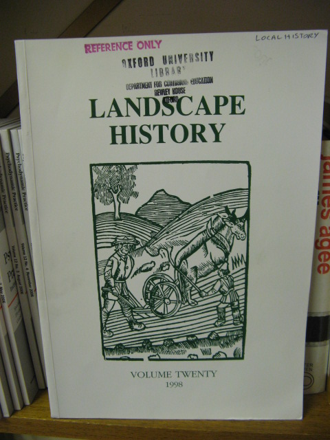 Landscape History: Journal of the Society for Landscape Studies, Volume 20, 1998