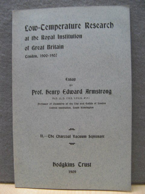 Low-Temperature Research at the Royal Institution of Great Britain, London, 1900 - 1907, II. The Charcoal Vacuum Septenate