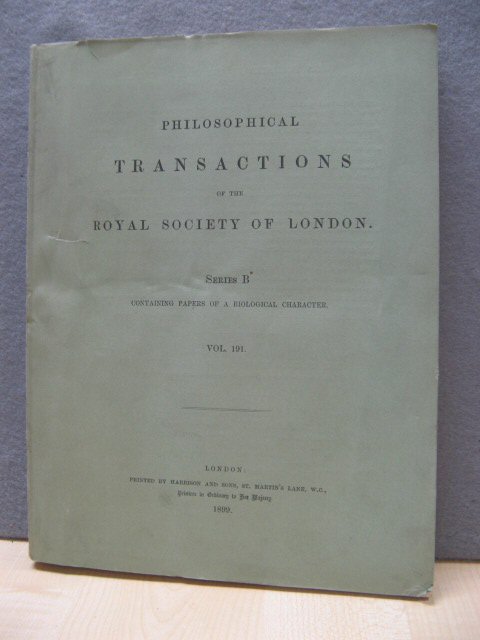 Philosophical Transactions of the Royal Society of London. Series B: Containing Papers of a Biological Character. Vol. 191.