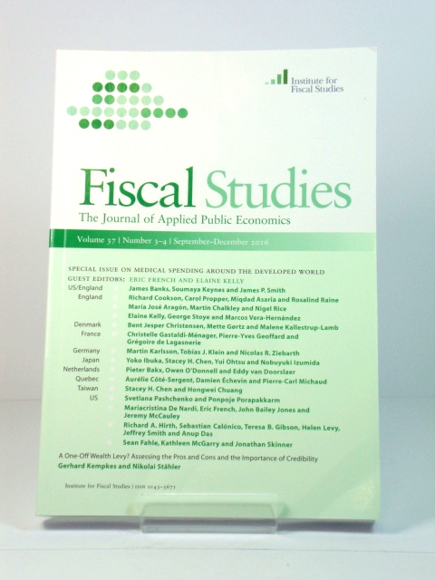 Fiscal Studies: The Journal of Applied Public Economics: Volume 37, Number 3-4, September-December 2016