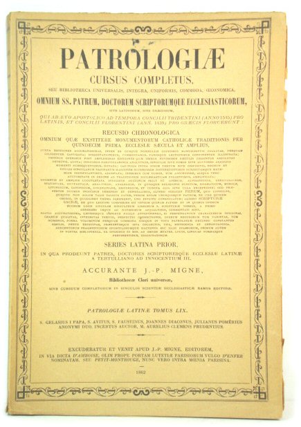 Patrologiae: Series Latina Prior, Tomus LIX