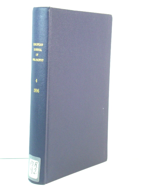 European Journal of Philosophy: Volume 4, 1996