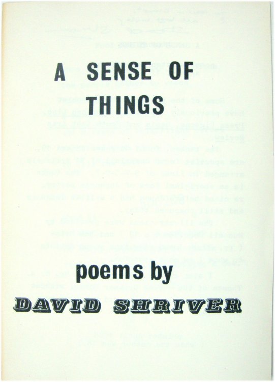 A Sense of Things
