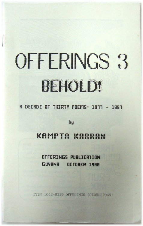 Image for Offerings 3 Behold! A Decade of Thirty Poems: 1977 - 1987 Offerings 3 Behold! A Decade of Thirty Poems: 1977 - 1987