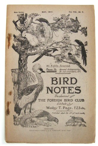 Bird Notes: The Journal of the Foreign Bird Club. Vol. VIII, no. 5