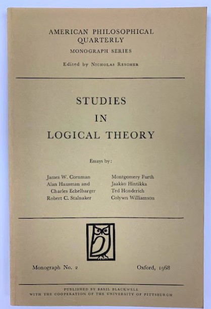 Image for Studies in Logical Theory: American Philosophical Quarterly: Monograph No.2 Studies in Logical Theory: American Philosophical Quarterly: Monograph No.2