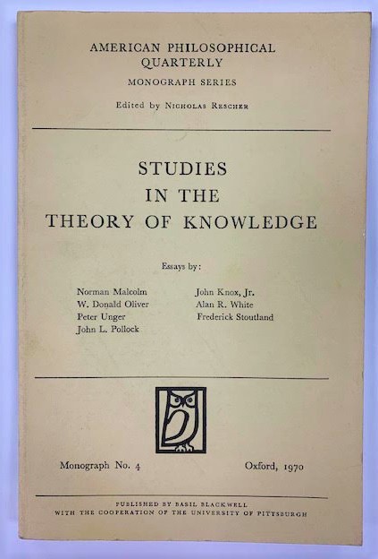 Image for Studies in the Theory of Knowledge: American Philosophical Quarterly: Monograph No.4 Studies in the Theory of Knowledge: American Philosophical Quarterly: Monograph No.4