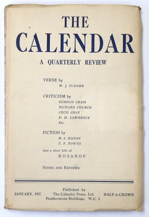 The Calendar, A Quarterly Review, January 1927