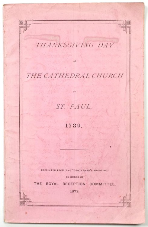 Thanksgiving Day at The Cathedral Church of St. Paul, 1789: Thursday 23rd April 1789