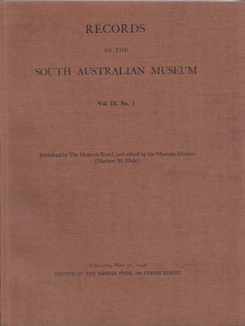 Image for Records of the South Australian Museum Volume IX No 1 (1948) Records of the South Australian Museum Volume IX No 1 (1948)