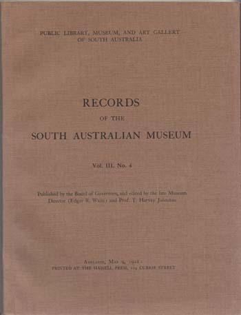 Image for Records of the South Australian Museum Volume III No 4 Records of the South Australian Museum Volume III No 4