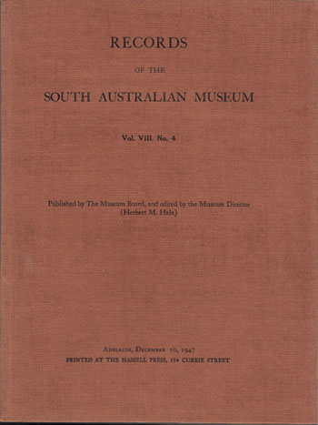 Image for Records of the South Australian Museum Volume VIII No 4 Records of the South Australian Museum Volume VIII No 4