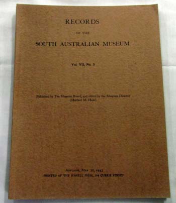 Image for Records of the South Australian Museum Volume VII No 3, May 30, 1943 Records of the South Australian Museum Volume VII No 3, May 30, 1943