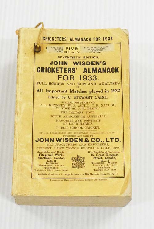 Image for John Wisden's Cricketers' Almanack for 1933 John Wisden's Cricketers' Almanack for 1933