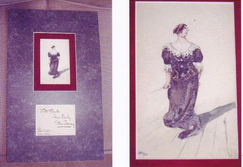 Image for Watercolor Postcard Portrait of Ellen Terry, with Signature Watercolor Postcard Portrait of Ellen Terry, with Signature