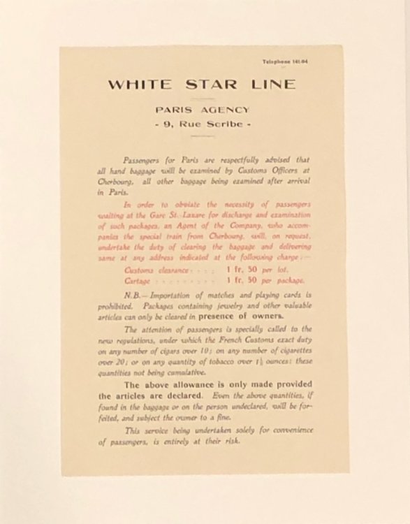 White Star Line Flyer