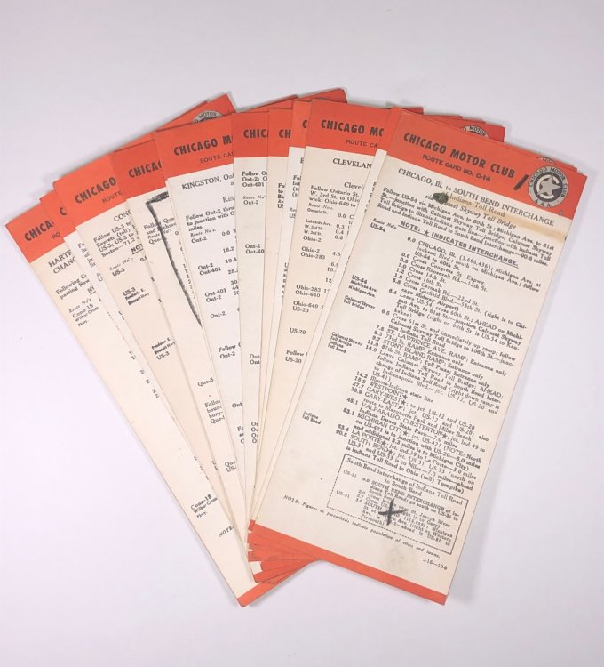 Chicago Motor Club & A.A.A. Route Cards