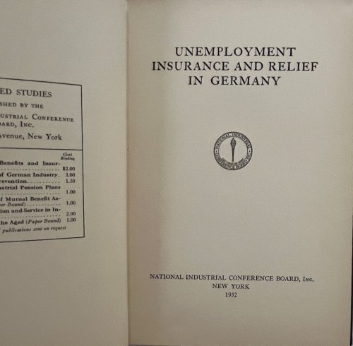 Unemployment Insurance and Relief in Germany