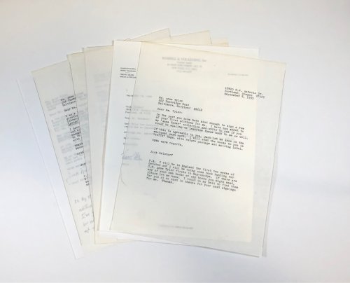 Anne Tyler Correspondence & Ephemera