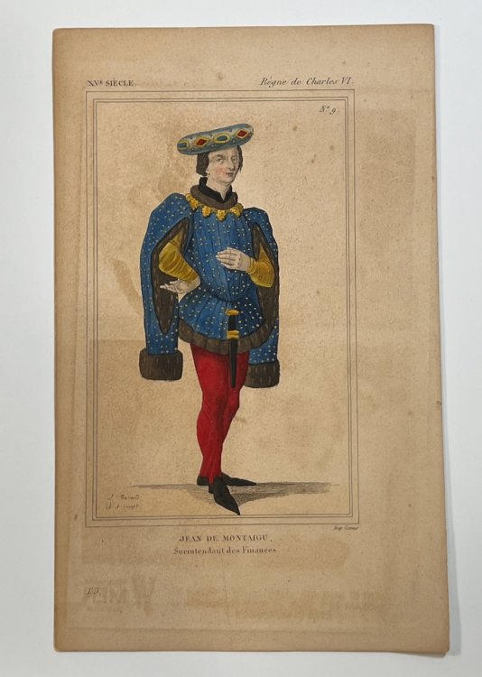 Hand Colored Engraving of Jean de Montaigu