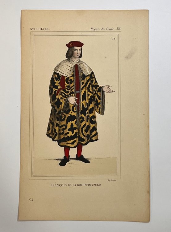 Hand Colored Engraving of Francois de la Rochefoucauld