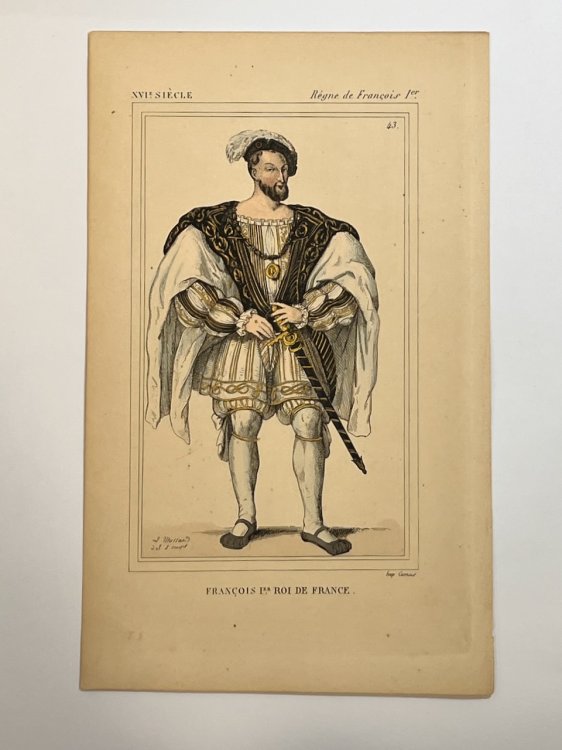 Hand Colored Engraving of Francois I