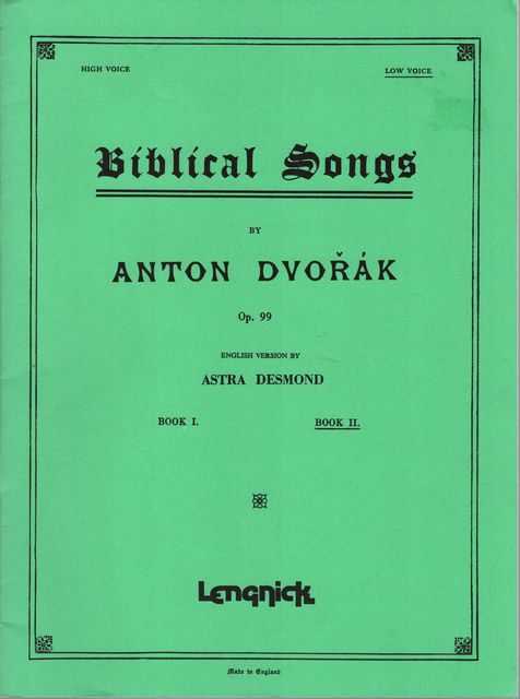 Image for Biblical Songs by Anton Dvorak Op. 99 Book II Low Voice Biblical Songs by Anton Dvorak Op. 99 Book II Low Voice
