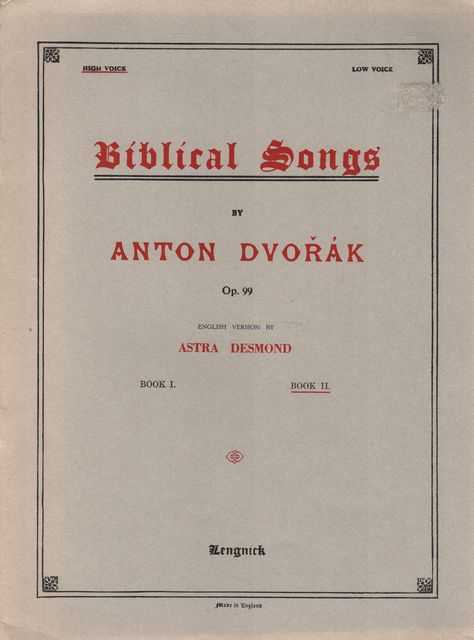 Image for Biblical Songs by Anton Dvorak Op. 99 Book II High Voice Biblical Songs by Anton Dvorak Op. 99 Book II High Voice